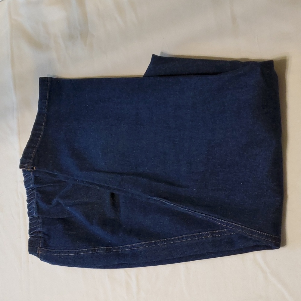 Elastic waist jeans size XL, dark wash denim